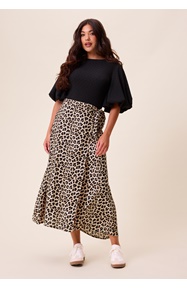 Happy Holly Viscose Midi Wrap Skirt