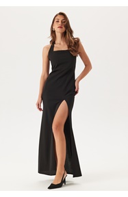 John Zack Halter Neck Maxi Dress With Split