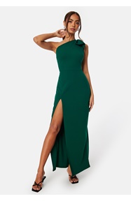 John Zack One Shoulder Bow Maxi Dress