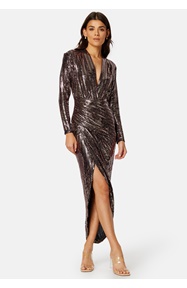 John Zack Sequin Rouch Maxi Dress