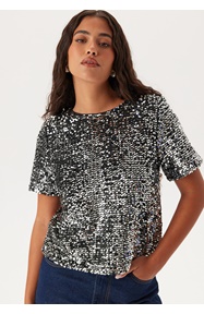 Pieces Pcserena Sequin Ss O-neck Top