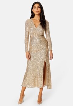 FOREVER NEW Rylie Sequin Cut Out Dress Soft Gold
 bubbleroom.dk