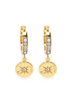 Guess Compass Coin Earrings Gold bubbleroom.dk