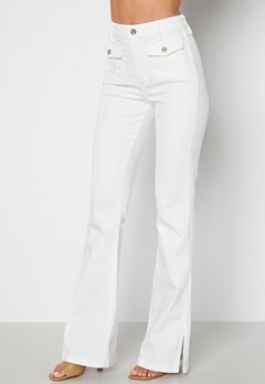 Guess Jossy High Rise Flare G011 Pure White bubbleroom.dk