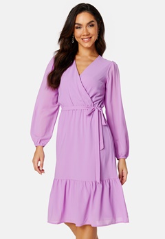 Happy Holly Linn midi Long Sleeve Dress Violet bubbleroom.dk