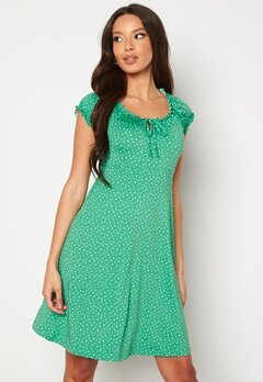Happy Holly Tessan dress Green / Dotted bubbleroom.dk