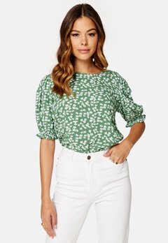 Happy Holly Tris puff blouse Green / Patterned bubbleroom.dk