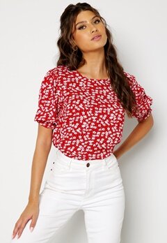 Happy Holly Tris puff blouse Red / Patterned bubbleroom.dk