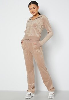 Juicy Couture Del Ray Classic Velour Pant Warm Taupe bubbleroom.dk