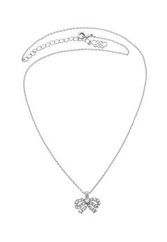 LILY AND ROSE Petite Antoinette Bow Necklace Crystal Silver bubbleroom.dk