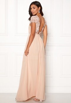 Moments New York Camellia Chiffon Gown Beige-pink bubbleroom.dk