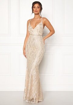 Moments New York Delphine Beaded Gown Champagne bubbleroom.dk