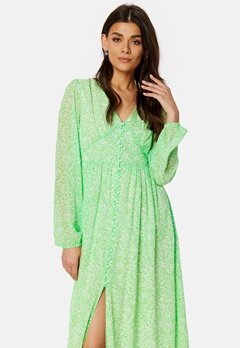 ONLY Amanda L/S Long Dress Summer Green AOP:Tan
 bubbleroom.dk