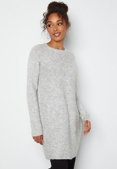 ONLY Carol L/S Dress Knit Light Grey Melange bubbleroom.dk