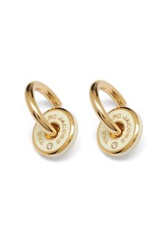 Marc Jacobs (THE) The Medallion Hoop Earrings 001 Black/Gold bubbleroom.dk