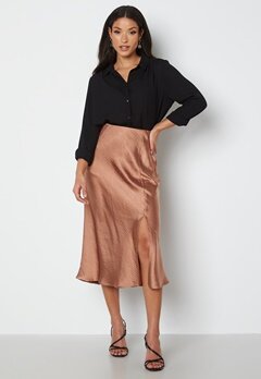 Y.A.S Riksa HW Midi Skirt Copper Brown bubbleroom.dk