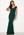 Goddiva Bardot Pleat Maxi Dress Emerald bubbleroom.dk