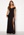 Goddiva Bardot Pleat Maxi Split Dress Black bubbleroom.dk