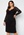 Goddiva Curve Long Sleeve Lace Trim Midi Dress Black bubbleroom.dk