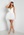 Goddiva Lace Bodice High Low Dress White bubbleroom.dk