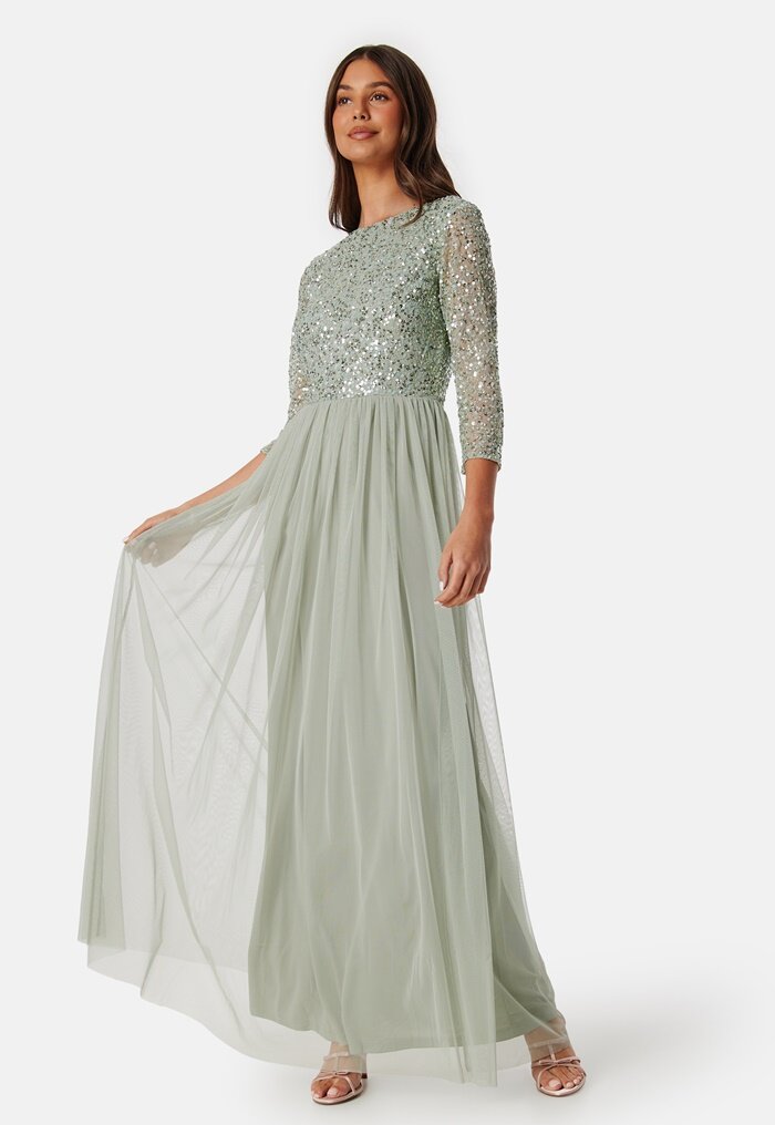 AngelEye Sequin Bodice Maxi Dress