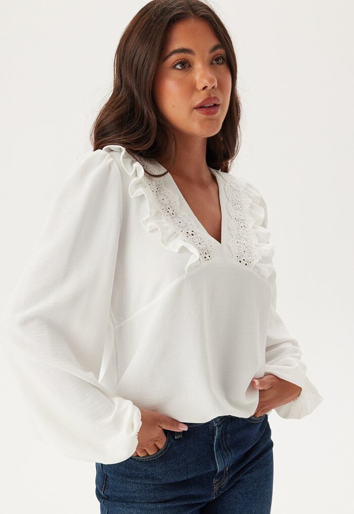 BUBBLEROOM Frill Detail Puff Sleeve Blouse