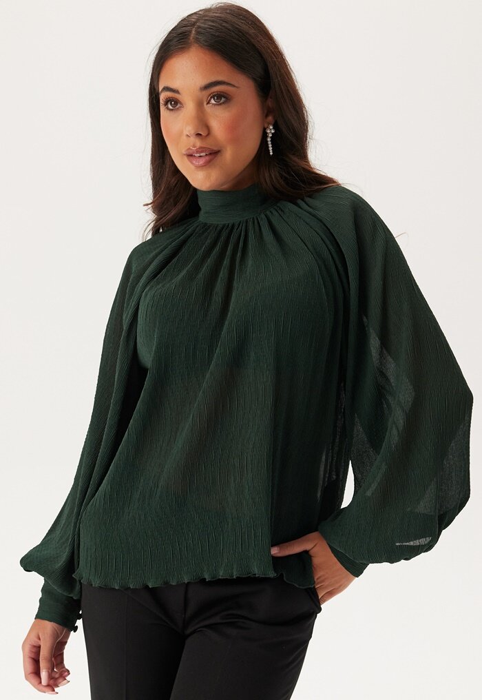 BUBBLEROOM High Collar Structured Blouse