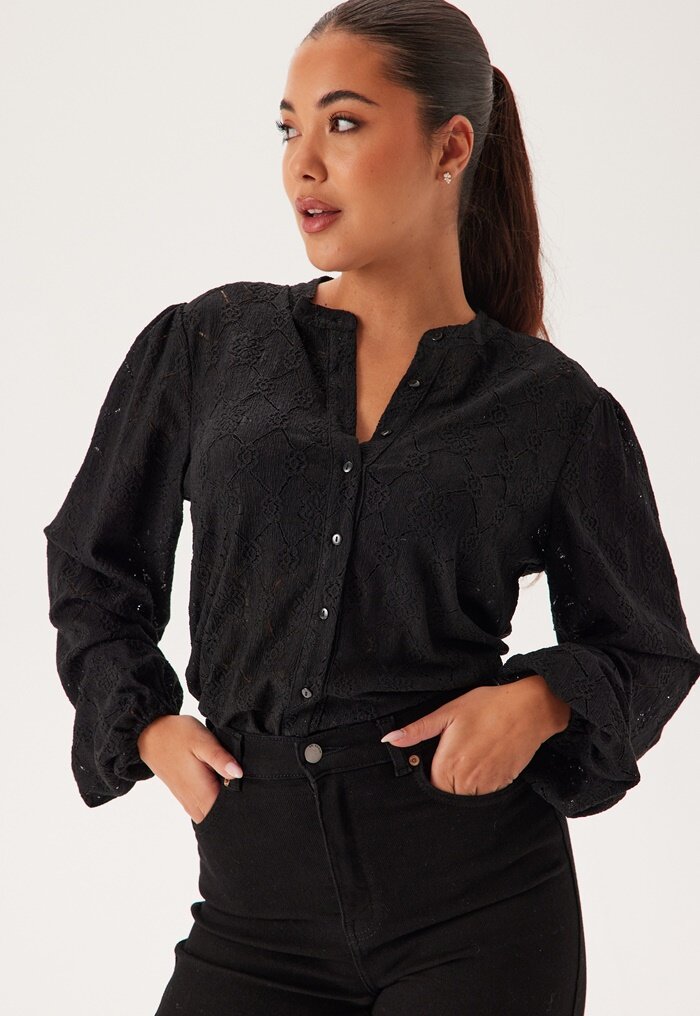 BUBBLEROOM Long Sleeve Button Blouse