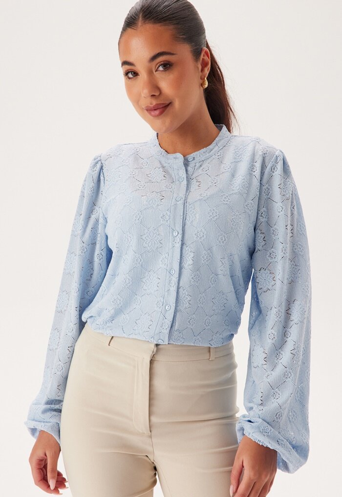 BUBBLEROOM Long Sleeve Button Blouse