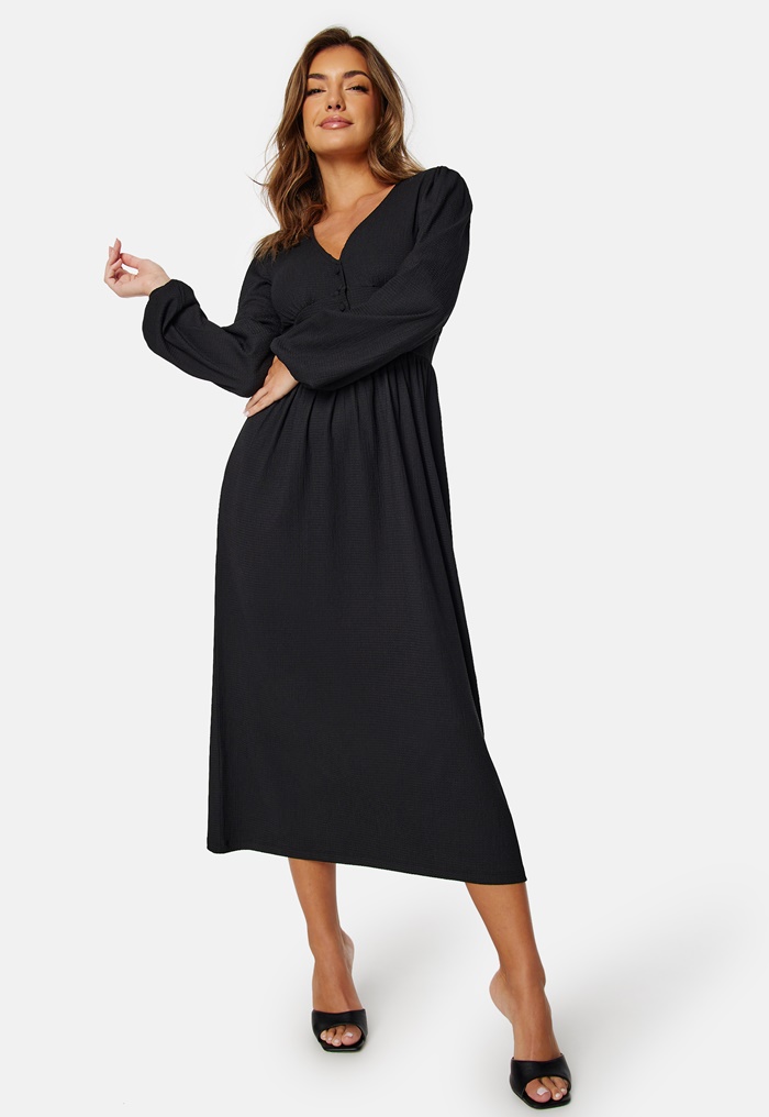 BUBBLEROOM Structure Button Midi Dress