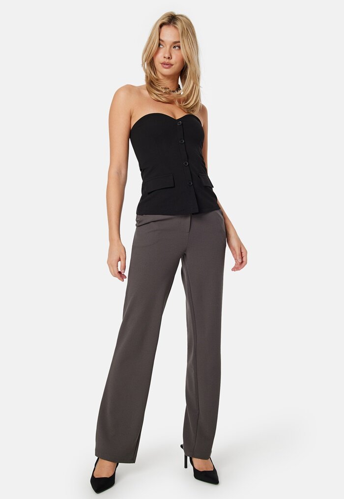 BUBBLEROOM Soft Suit Straight Trousers Petite