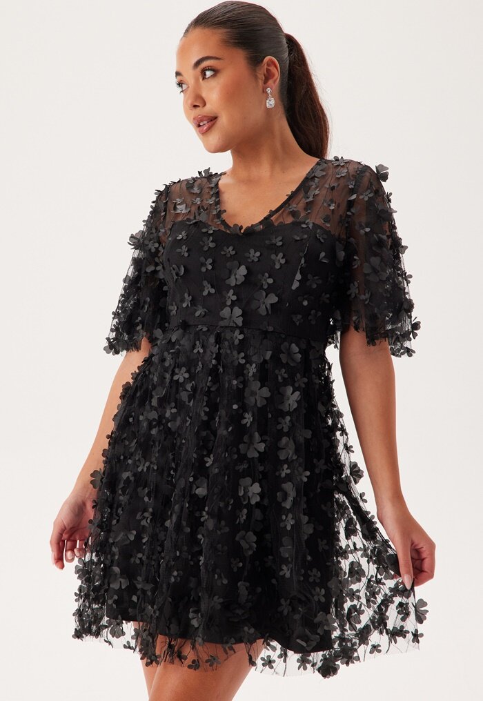 Bubbleroom Occasion 3D Floral Butterfly Sleeve Dress