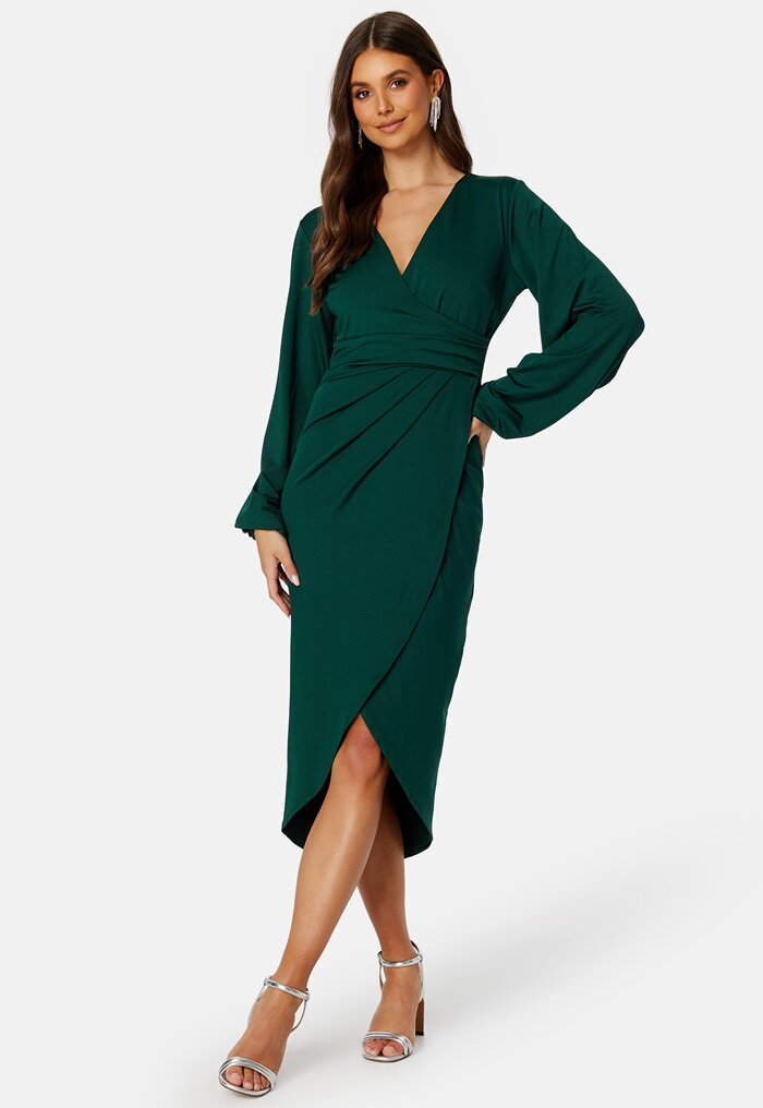 Bubbleroom Occasion Wrap Stretchy Midi Dress