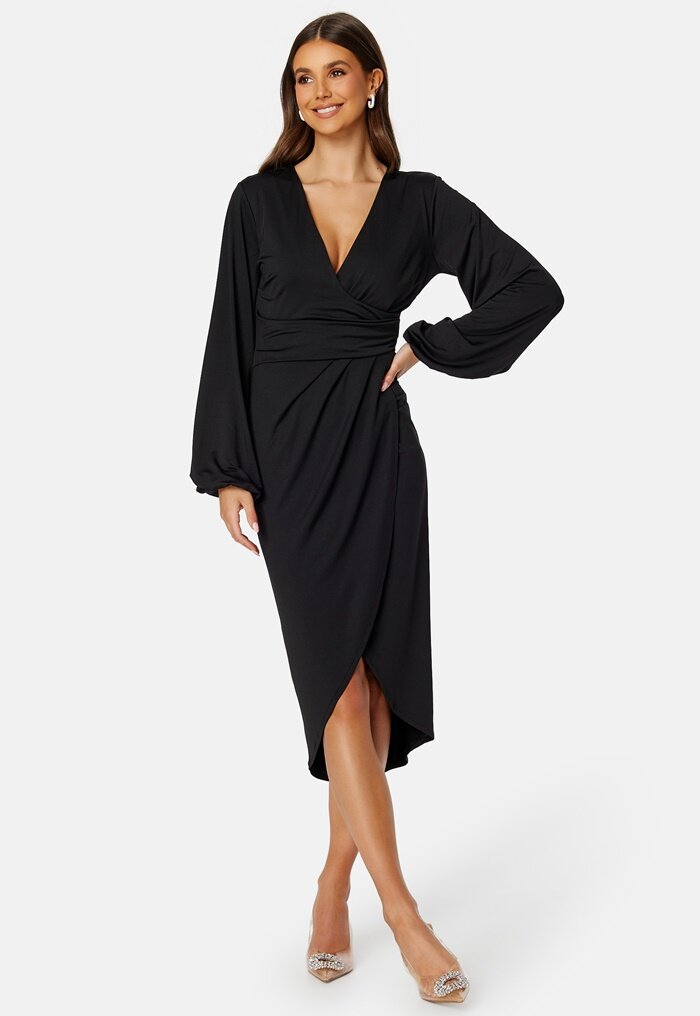 Bubbleroom Occasion Wrap Stretchy Midi Dress