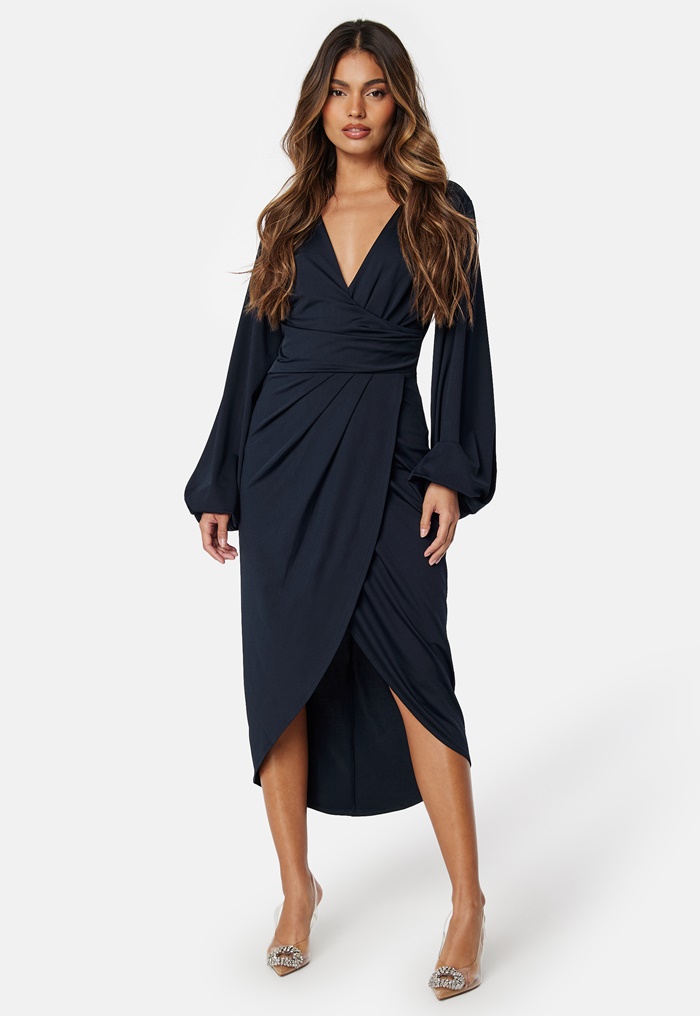 Bubbleroom Occasion Wrap Stretchy Midi Dress