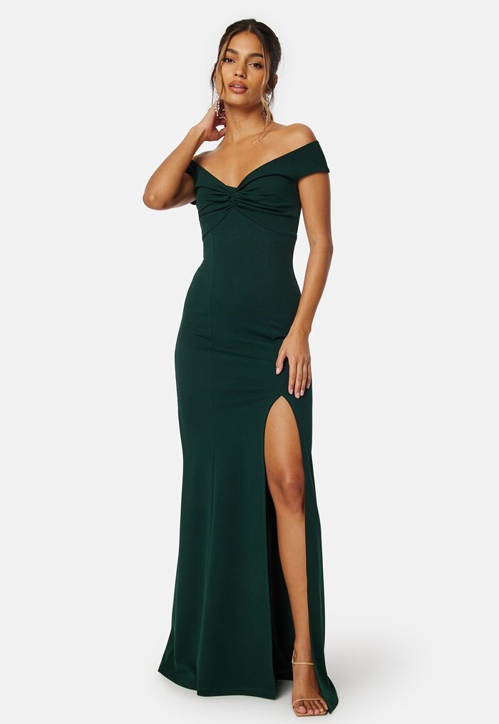 Bubbleroom Occasion Twist Off Shoulder Gown