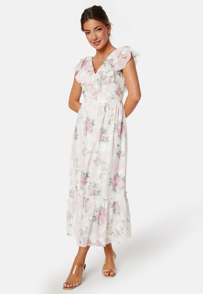 Bubbleroom Occasion Flounce Jacquard Midi Dress