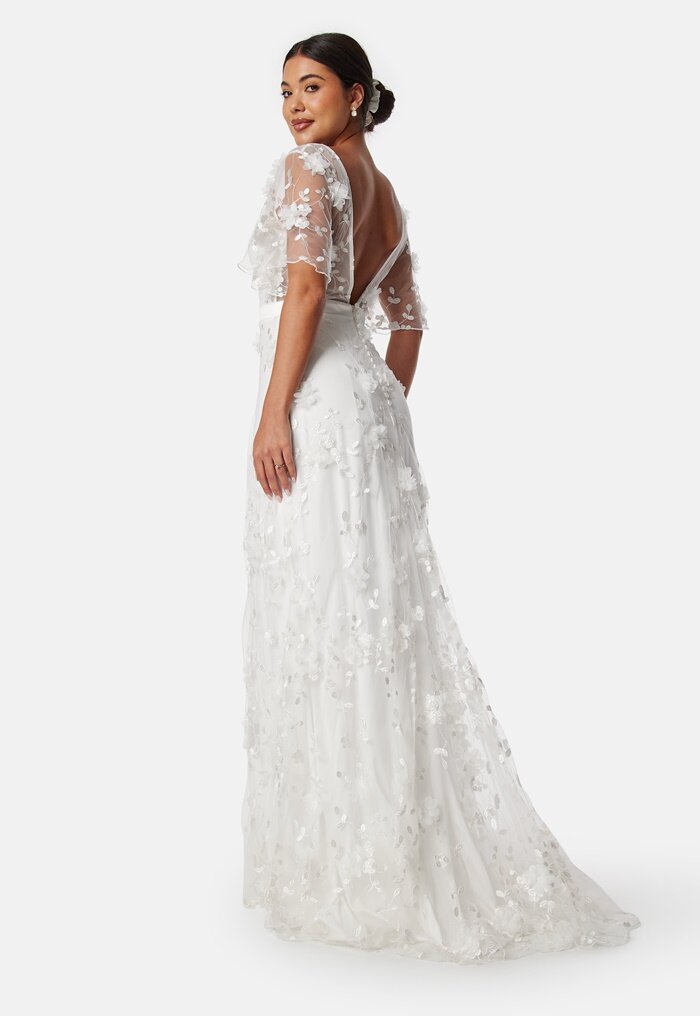 Bubbleroom Occasion Embroidered Floral Wedding Gown