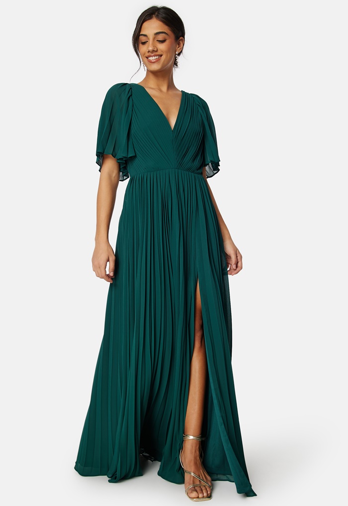 Bubbleroom Occasion Pleated Slit Gown 