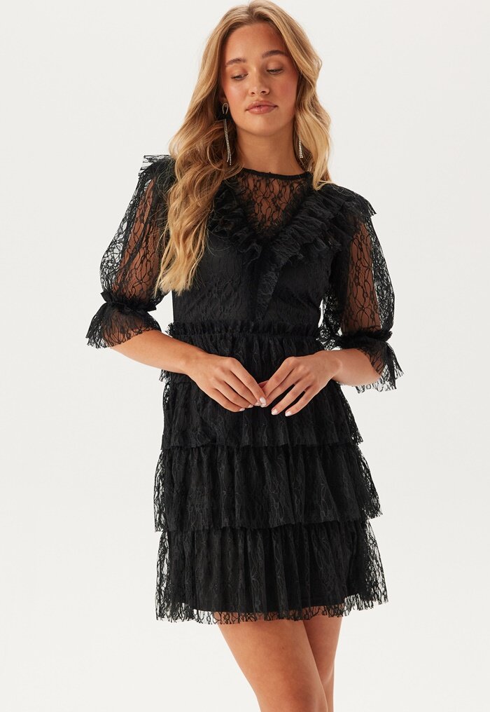 Bubbleroom Occasion Lace Frill Puff Sleeve Dress