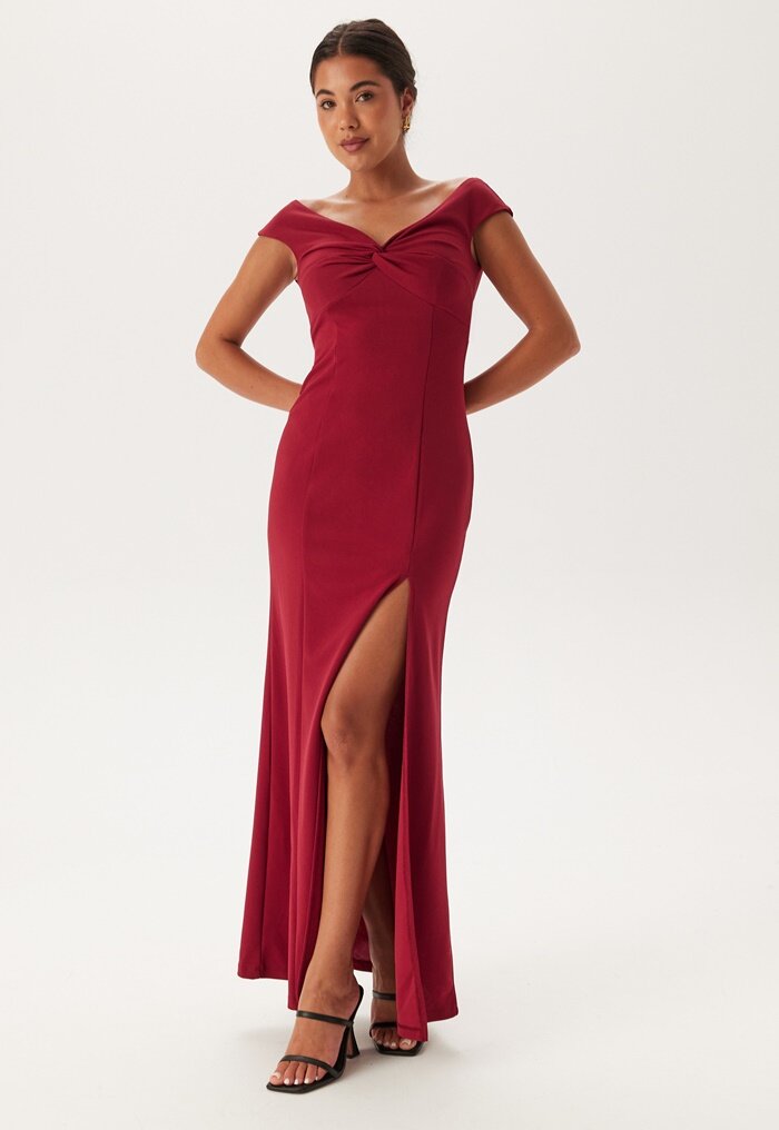 Bubbleroom Occasion Twist Off Shoulder Gown