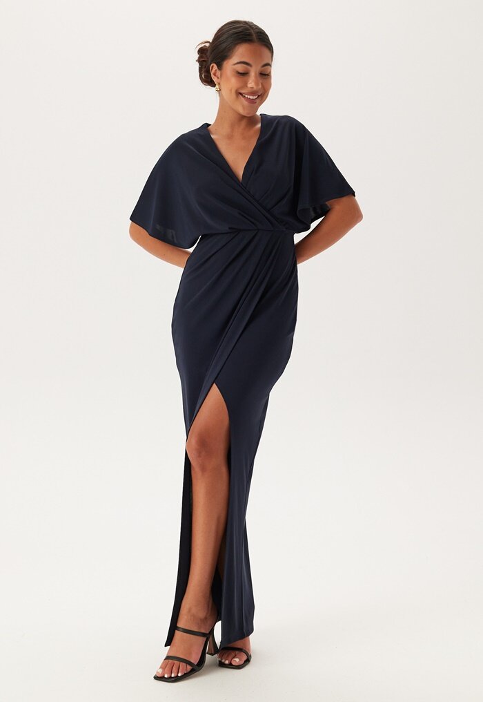 Bubbleroom Occasion Wrap Slit Maxi Dress