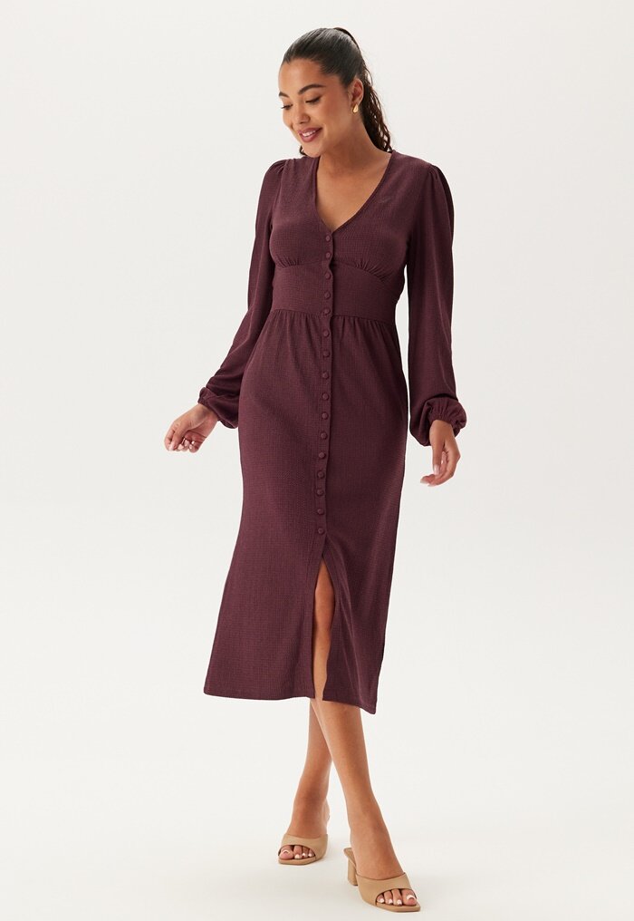 BUBBLEROOM Structure Button Midi Dress