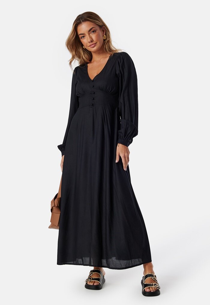 BUBBLEROOM Viscose V-neck Maxi Dress