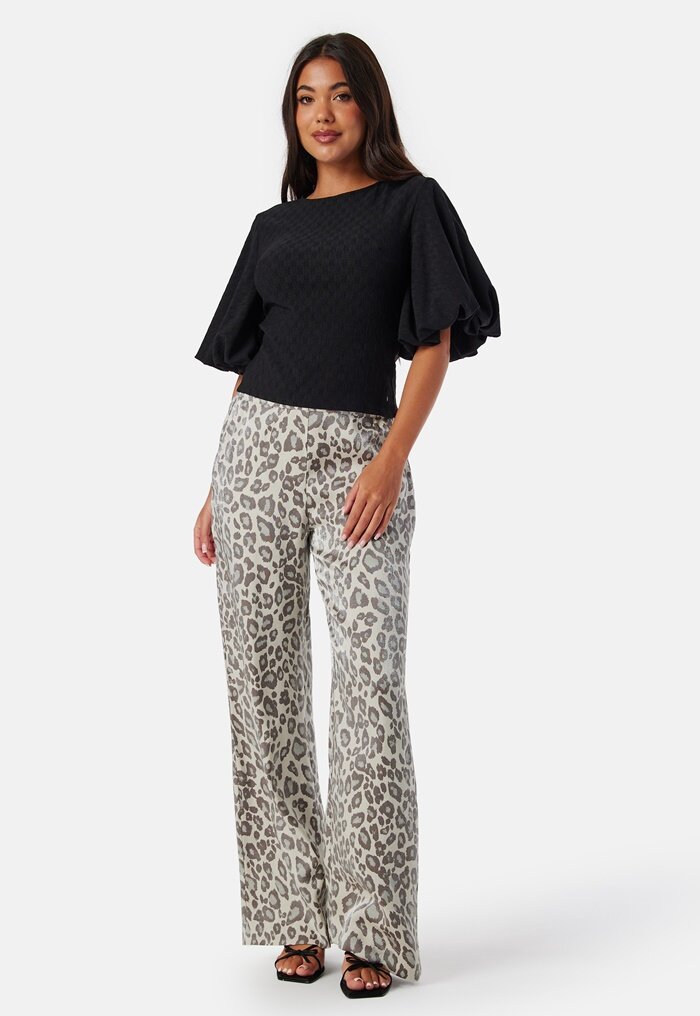 BUBBLEROOM Wide Leg Shimmer Trousers