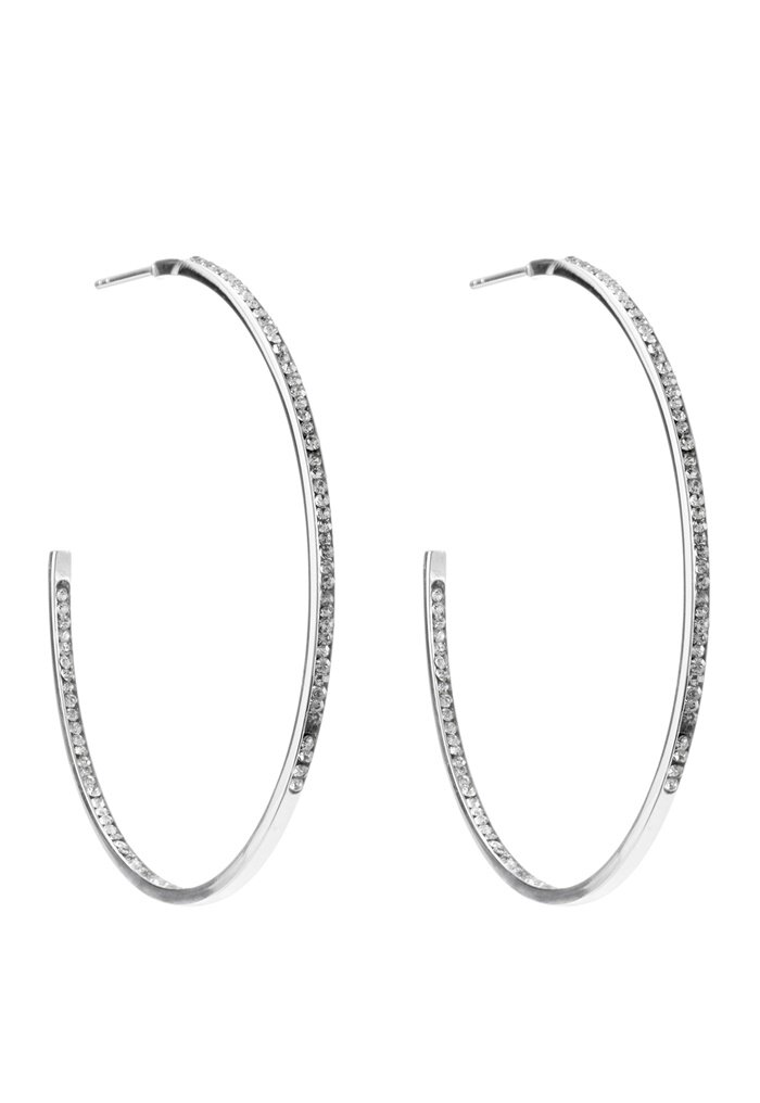 BY JOLIMA Celine Crystal Hoops 50 mm