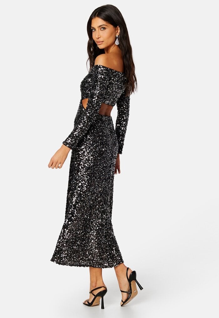 FOREVER NEW Farrah Sequin Cut Out Back Dress