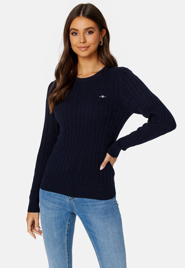 GANT Stretch Cotton Cable C-Neck - Bubbleroom