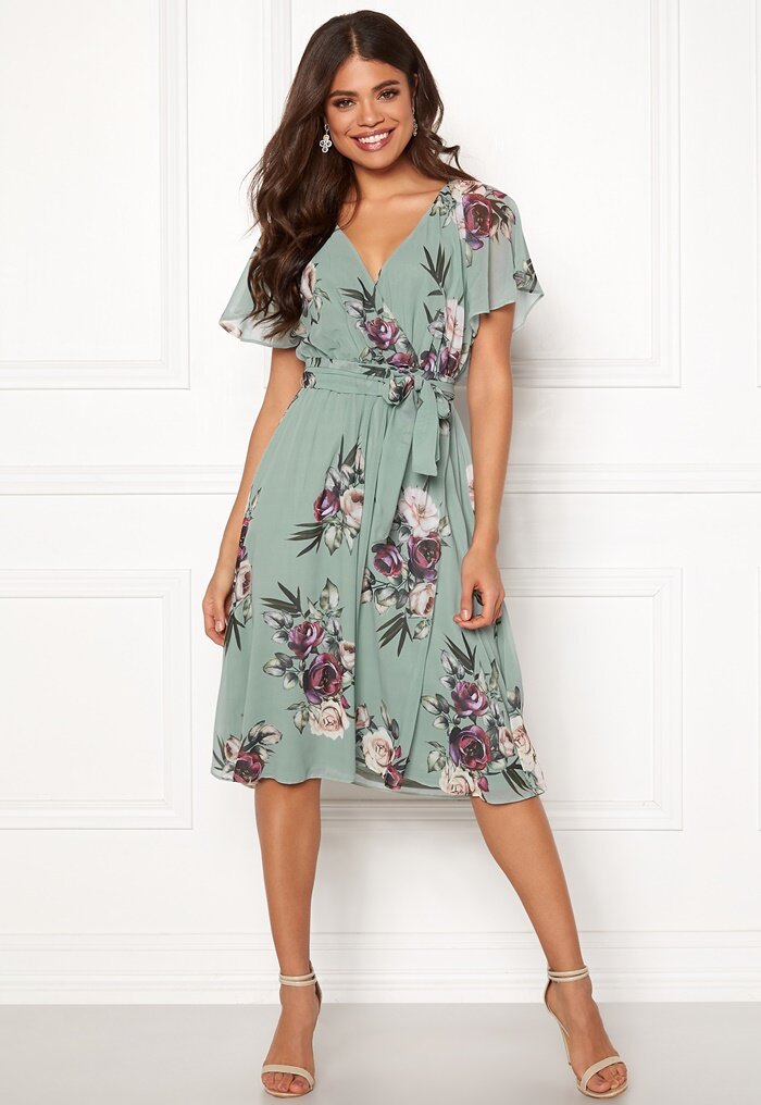 Floral flutter midi on sale dress duck egg