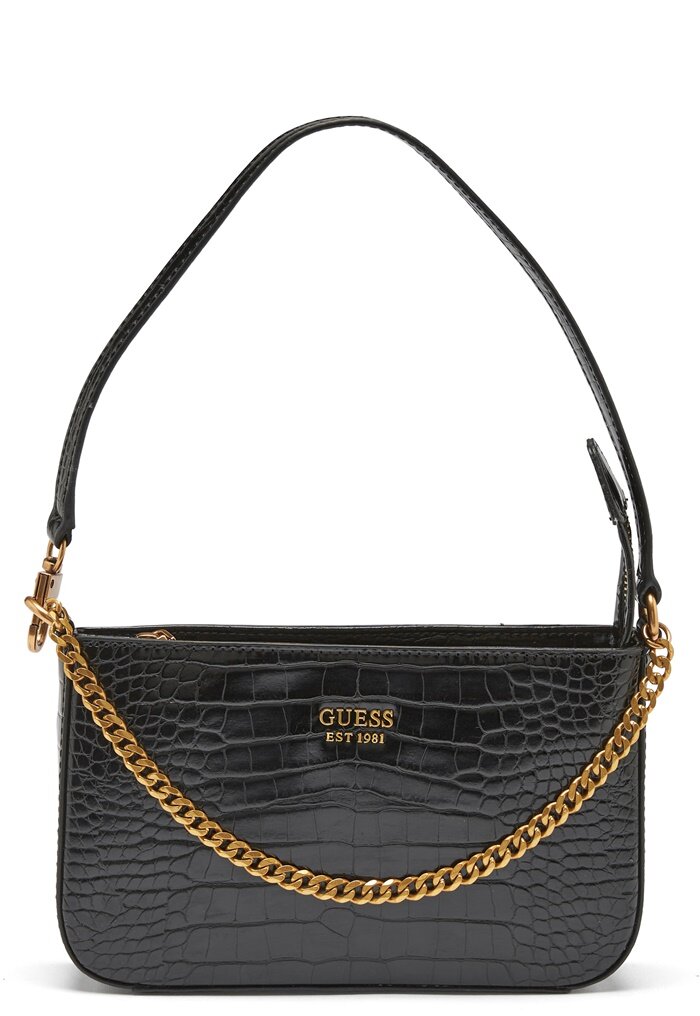 Guess KATEY CROC MINI - Handbag - black 